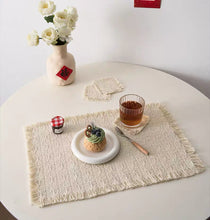 画像をギャラリービューアに読み込む, Ivory Fringed Weave Mat アイボリーフリンジ織りマット
