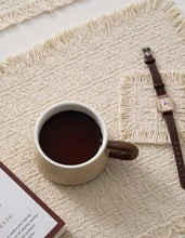 画像をギャラリービューアに読み込む, Ivory Fringed Weave Mat アイボリーフリンジ織りマット

