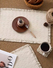 画像をギャラリービューアに読み込む, Ivory Fringed Weave Mat アイボリーフリンジ織りマット
