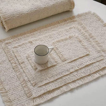 画像をギャラリービューアに読み込む, Ivory Fringed Weave Mat アイボリーフリンジ織りマット
