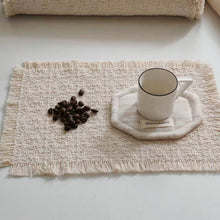 画像をギャラリービューアに読み込む, Ivory Fringed Weave Mat アイボリーフリンジ織りマット
