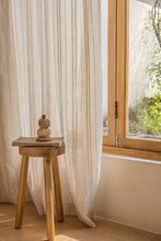 Load image into Gallery viewer, 【オーダー可】Natural Stripe Linen Curtain ストライプリネンシアーカーテン
