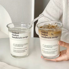 画像をギャラリービューアに読み込む, Recipe Lettering Flared Glass Cup レシピ風反り口グラス
