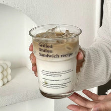画像をギャラリービューアに読み込む, Recipe Lettering Flared Glass Cup レシピ風反り口グラス
