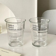 画像をギャラリービューアに読み込む, Recipe Lettering Flared Glass Cup レシピ風反り口グラス
