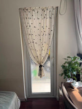画像をギャラリービューアに読み込む, 【オーダー可】Black Camellia Lace Curtain ブラック椿レースカーテン
