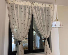 画像をギャラリービューアに読み込む, 【オーダー可】Black Camellia Lace Curtain ブラック椿レースカーテン
