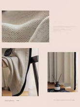画像をギャラリービューアに読み込む, 【オーダー可】Chenille Black Edged Shading Curtain シェニール織黒縁遮光カーテン
