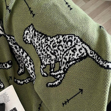 Load image into Gallery viewer, Leopard Knit Blanket レオパードニットブランケット
