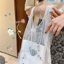 Load image into Gallery viewer, Sheer Flower Embroidery Handbag シアー花刺繍バッグ
