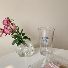 Load image into Gallery viewer, Glass Water Cup with Lid Straw  ガラスミルクカップ　ストロー付き
