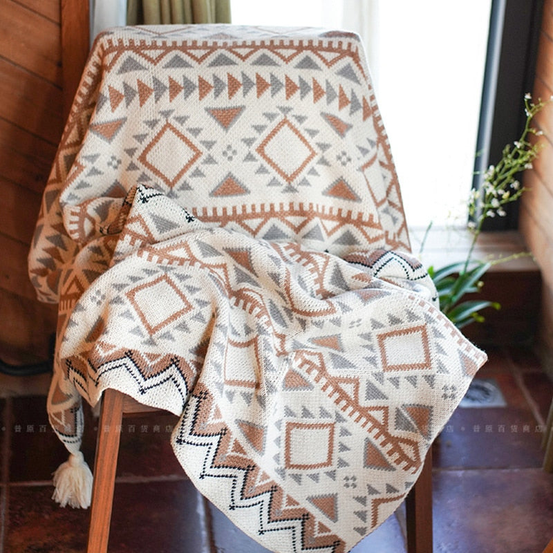 Vintage Bohemian Blanket ソファー毛布 ひざ掛け ボヘミア風