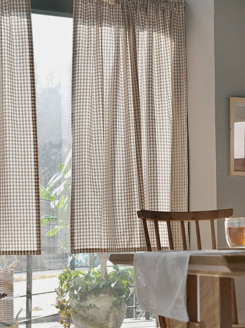 六畳の憩 Gingham Check Curtain ギンガムチェックカーテン