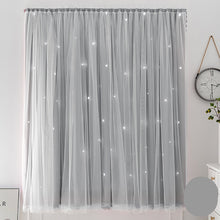 Load image into Gallery viewer, 【オーダー可】Romantic Star Double Layer Curtains 透かし彫り星柄の二重カーテン（七色展開）
