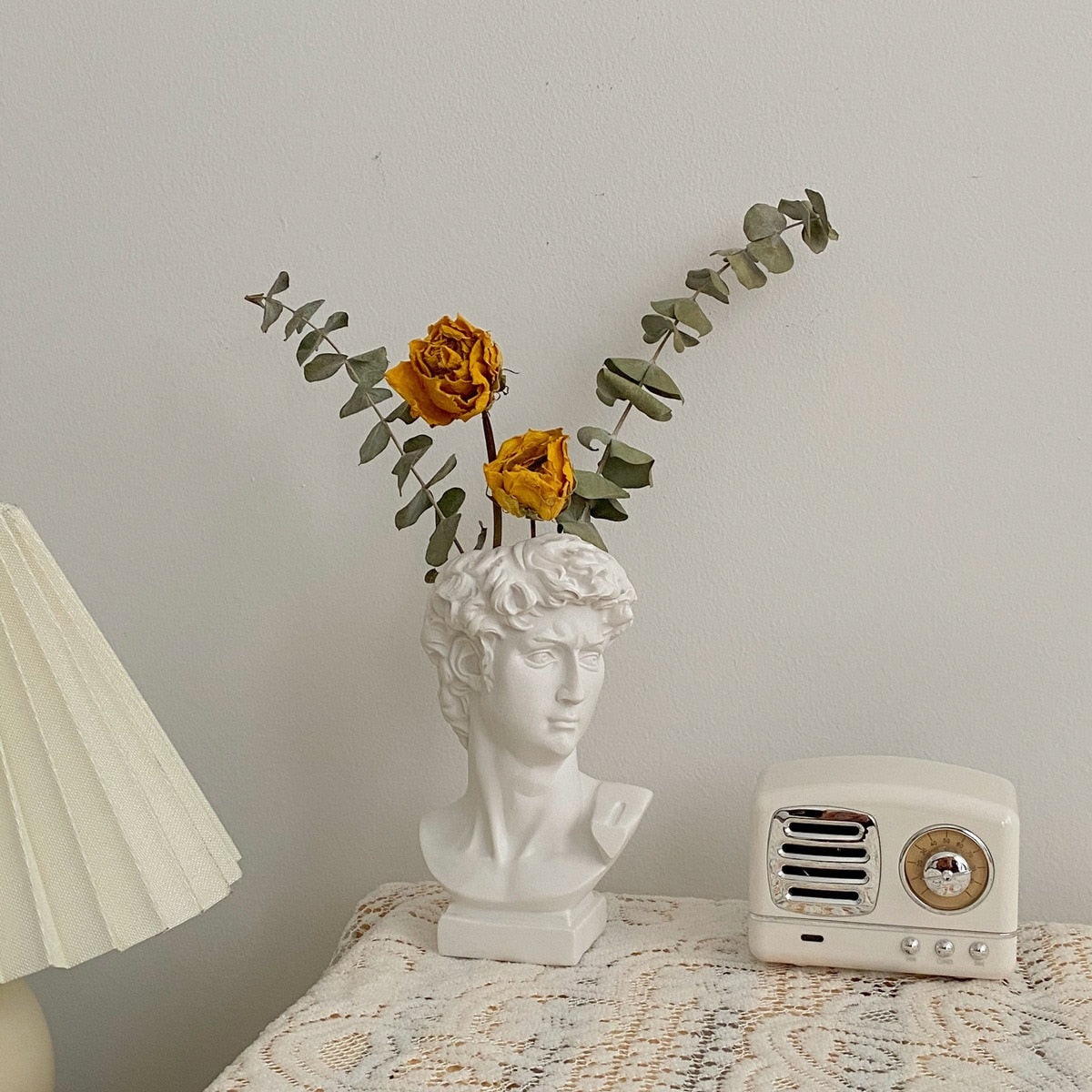 六畳の憩 Nordic Style Portrait Flower Vase 石像花瓶 フラワー