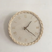 Load image into Gallery viewer, Rattan Wood Silent Clock 木製壁掛け時計
