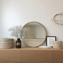 Load image into Gallery viewer, Wooden＆Rattan Mirror ラタン壁掛けミラー
