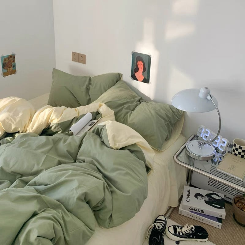 Two-color Simple Bedding Set 二色シンプル寝具カバーセット