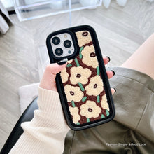 画像をギャラリービューアに読み込む, Plush Embroidered Flower iPhone Case モコモコ刺繍の花iPhoneケース
