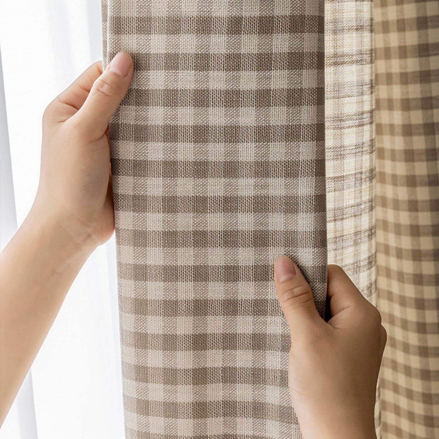 六畳の憩 Gingham Check Curtain ギンガムチェックカーテン