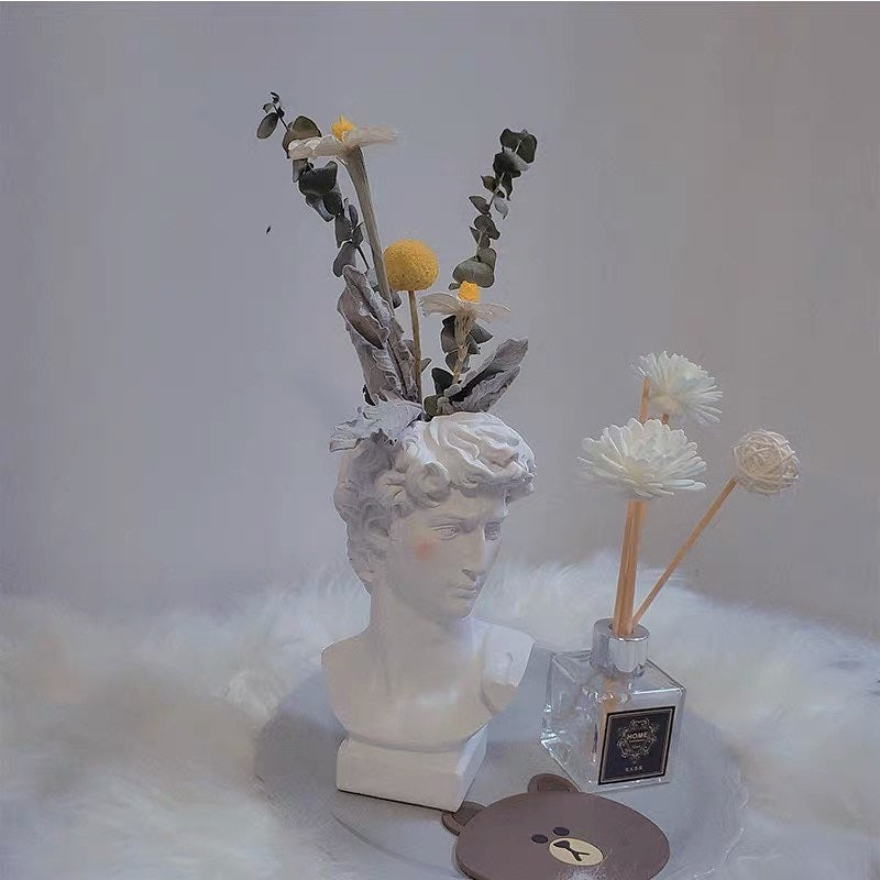 六畳の憩 Nordic Style Portrait Flower Vase 石像花瓶 フラワーベース