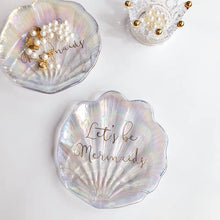 画像をギャラリービューアに読み込む, Mermaid Shell Glass Plate Ins風透明な貝殻トレイ

