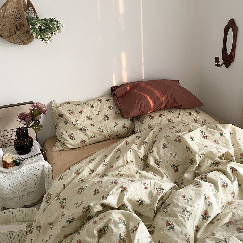 六畳の憩 Vintage Floral bedding Set 花柄寝具カバー3点/4点セット